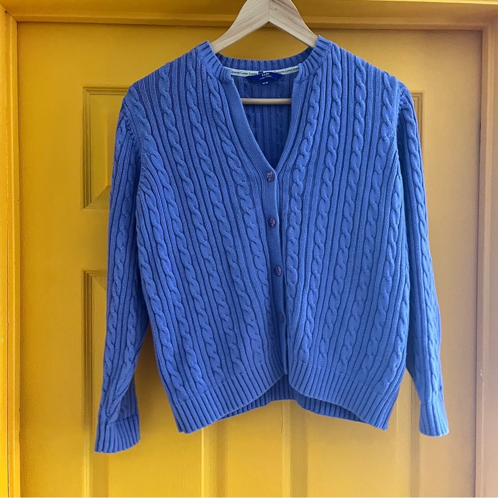 Vintage Tabi Periwinkle Cable Knit Women's Sweater